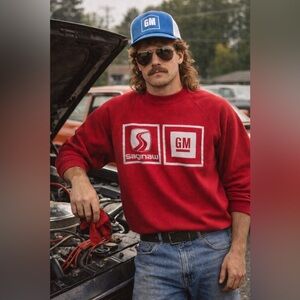 Vintage Discus Athletic Tultex Mens Sweatshirt 2XL Red GM General Motors Saginaw